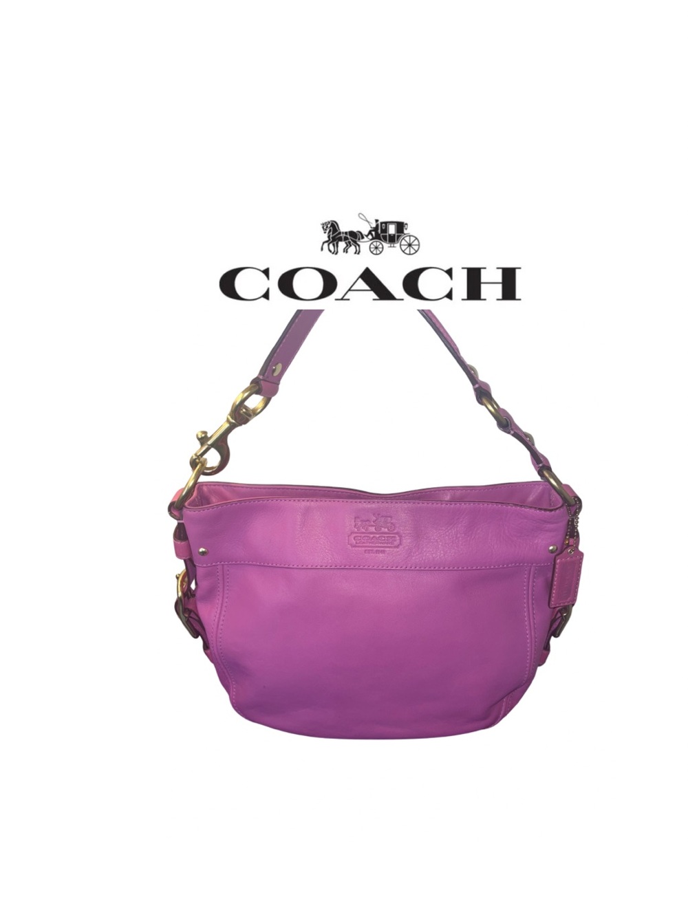 Coach Zoe Purple Pink Hobo Shoulder Bag